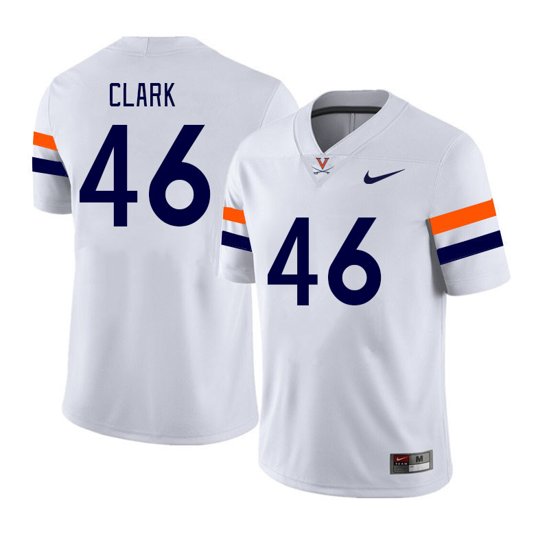 Men #46 Devin Clark Virginia Cavaliers College Football Jerseys Stitched Sale-White